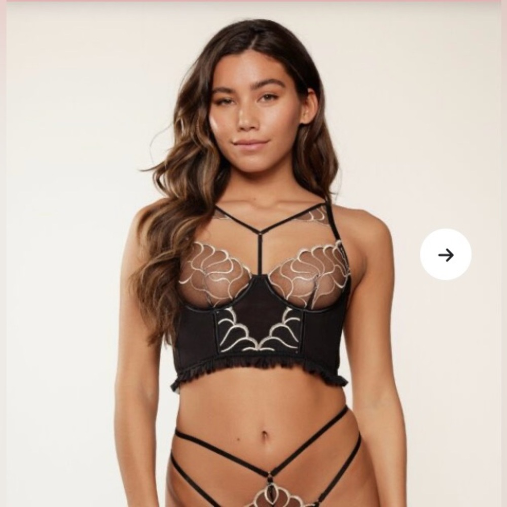 LingaDore Black and Gold Bustier and Thong Set